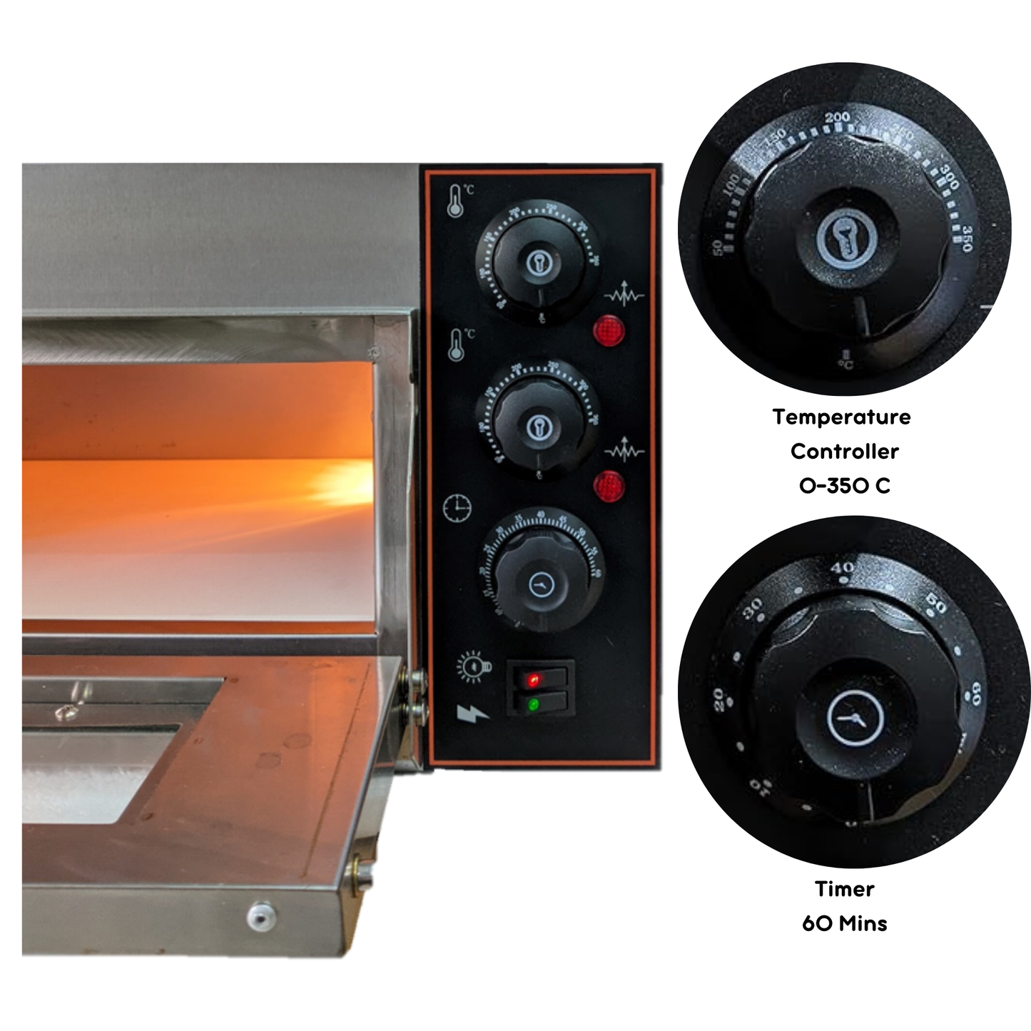 Pizza Oven with Stone (16x16) | In Built Temperature Controller and Timer