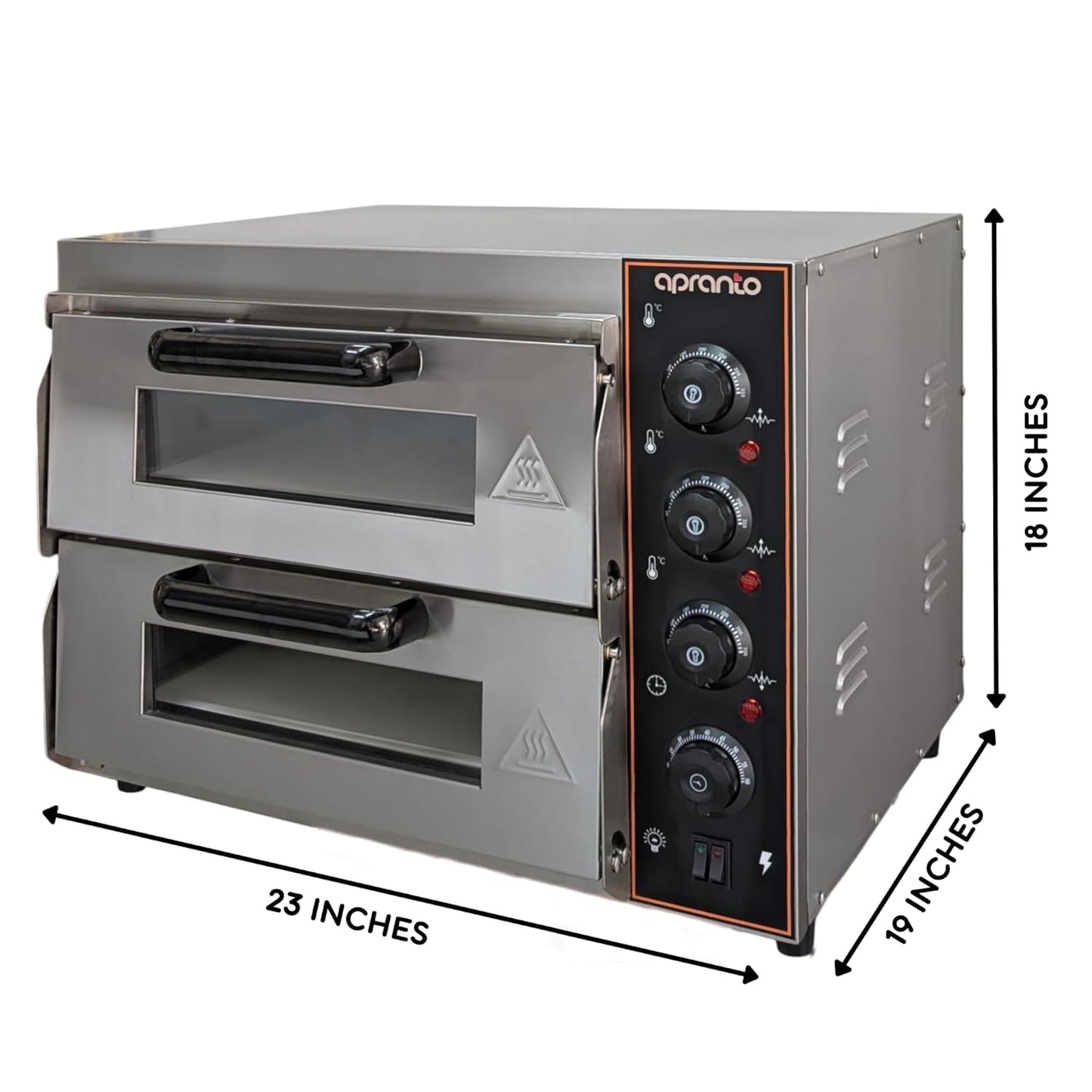 Electric Stone Pizza Oven 2 Deck | Stainless Steel | Stone Size: 400mm x 400mm (2 Pcs)