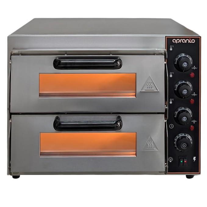 Electric Stone Pizza Oven 2 Deck | Stainless Steel | Stone Size: 400mm x 400mm (2 Pcs)