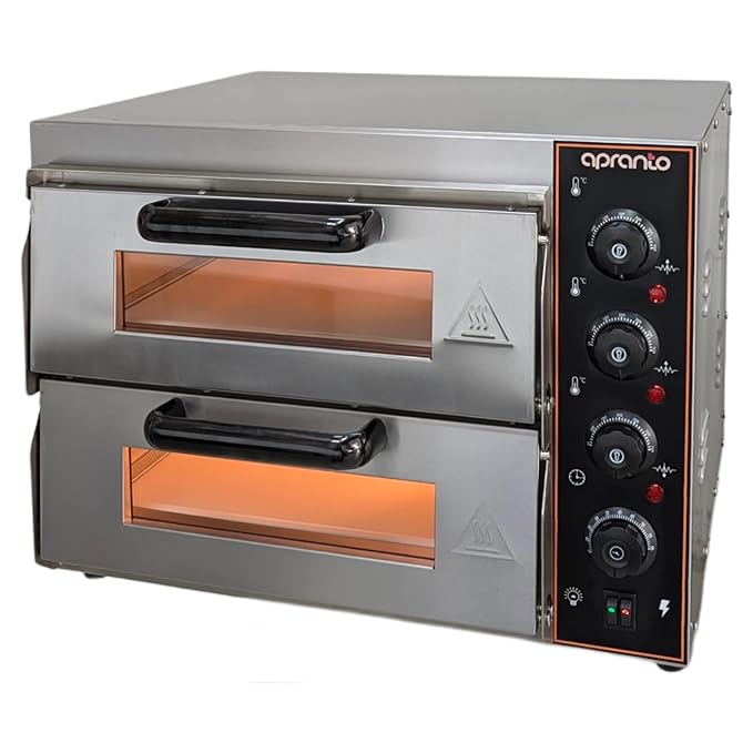 Electric Stone Pizza Oven 2 Deck | Stainless Steel | Stone Size: 400mm x 400mm (2 Pcs)