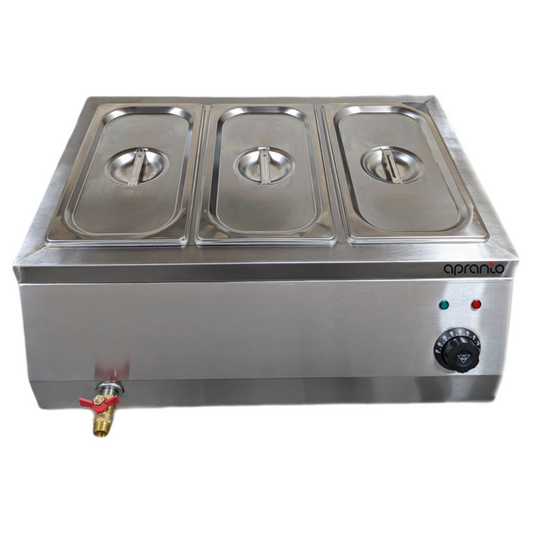 Bain Marie Food Warmer | Buffet Server | Stainless Steel 4 litres x 3 Pans