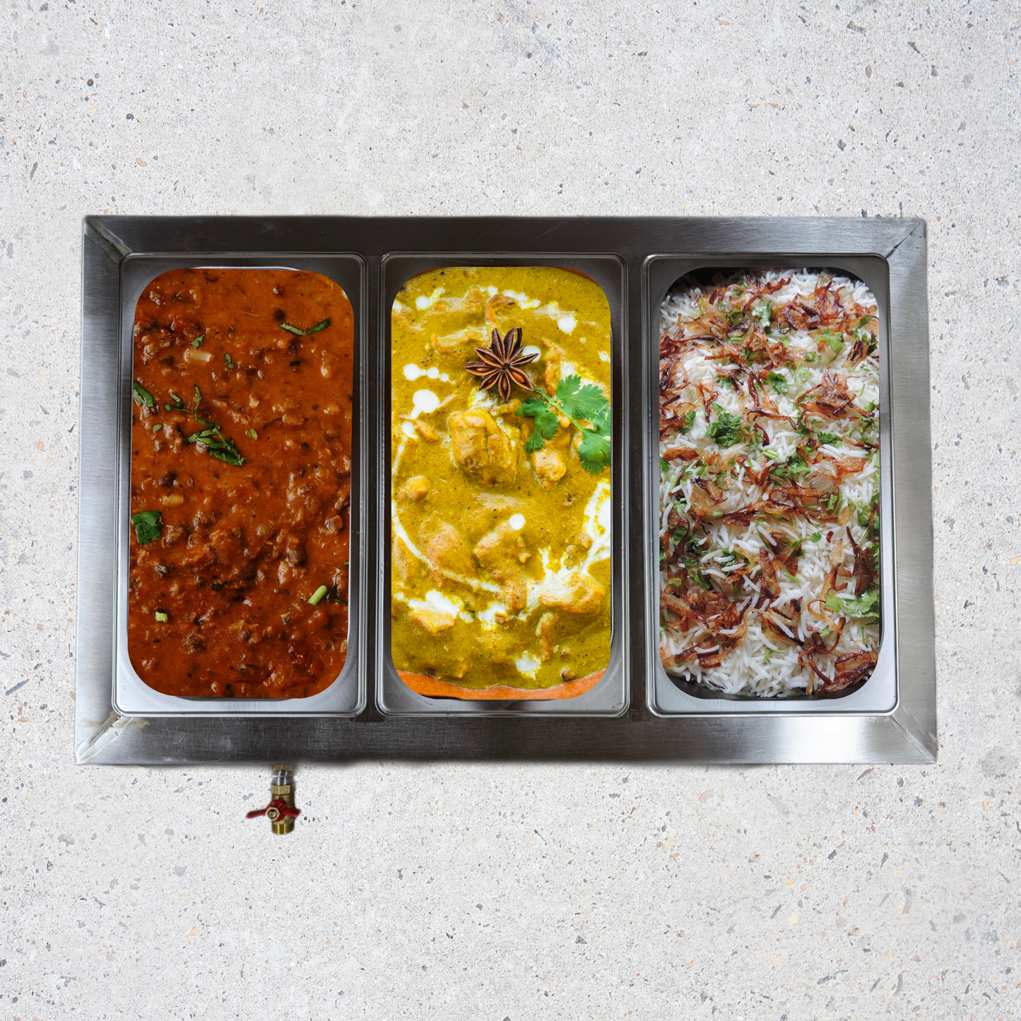 Bain Marie Food Warmer | Buffet Server | Stainless Steel 4 litres x 3 Pans