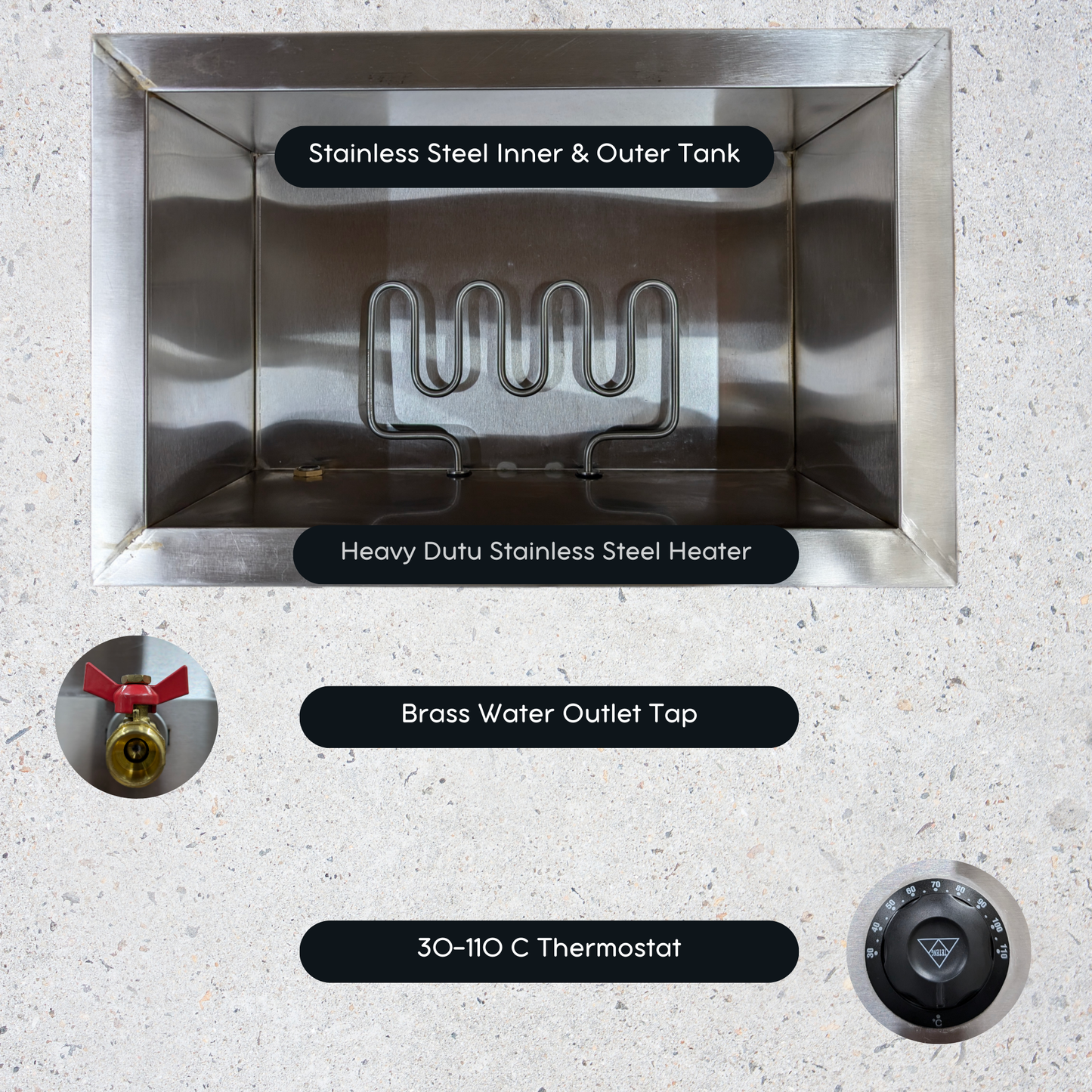Bain Marie Food Warmer | Buffet Server | Stainless Steel 4 litres x 3 Pans