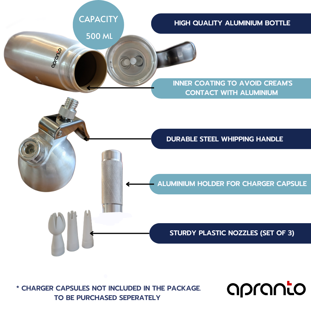Aluminium Cream Whipper | Whipped Cream Dispenser 500ml