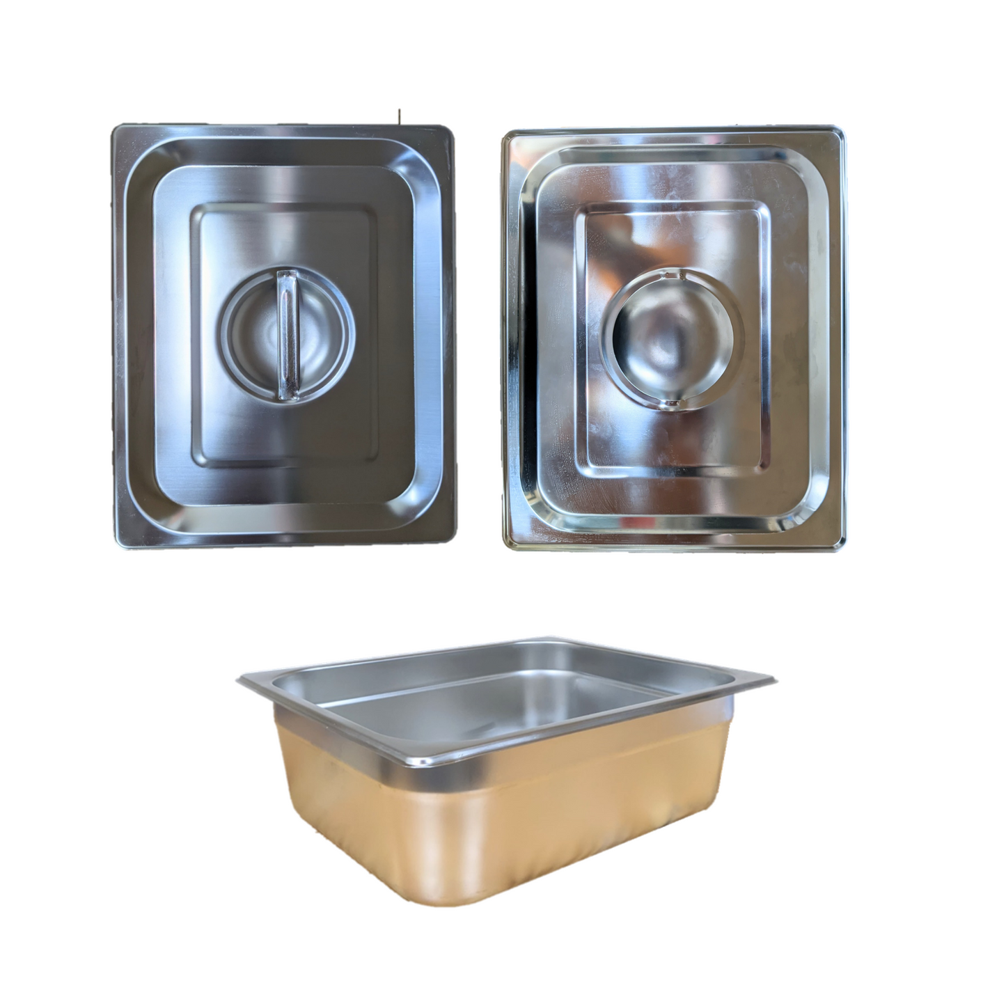 GN Pan Container 1/2 100mm (4 inches) Deep | Volume: 6 Litres | Stainless Steel (With Lid)
