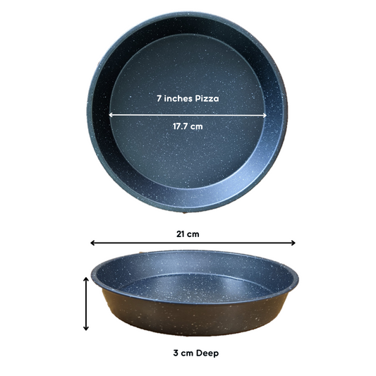 Pizza Pan (7'') | Carbon Steel | Non Stick | Premium Marble Finish