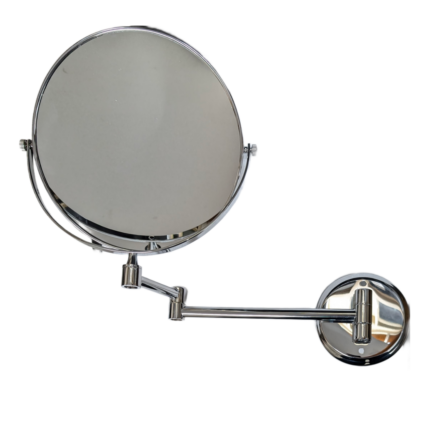 Wall Mount Stainless Steel 360 Degree Pull in Make Up Mirror | Shaving Mirror | 5X Zoom Magnifying | 8 Inches