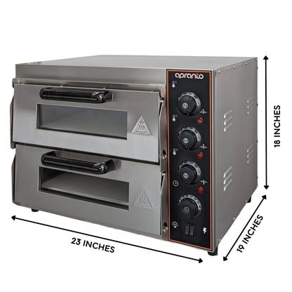 Electric Stone Pizza Oven 2 Deck | Stainless Steel | Stone Size: 400mm x 400mm (2 Pcs)