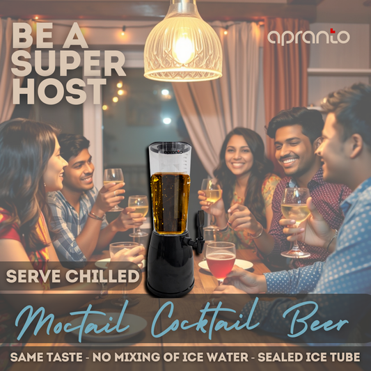 Cocktail Tower | Beer Mocktail Juice Dispenser | with LED Lights | Sealed Ice Tube | 2.5 litres