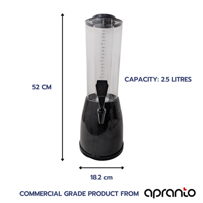 Cocktail Tower | Beer Mocktail Juice Dispenser | with LED Lights | Sealed Ice Tube | 2.5 litres