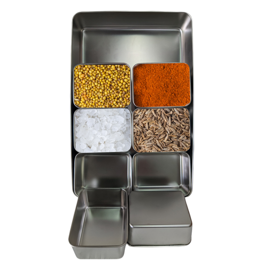 Masala Box | Spice Box | Dry Fruits and Salad Box | Stainless Steel (8 Compartments)